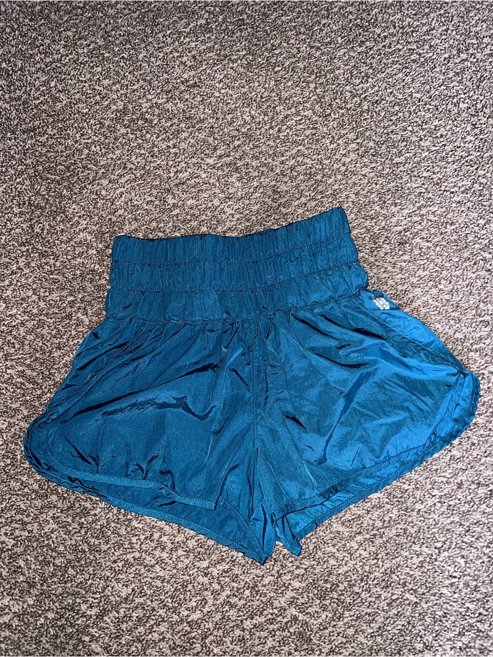 Free People Waist Teal Athletic Shorts